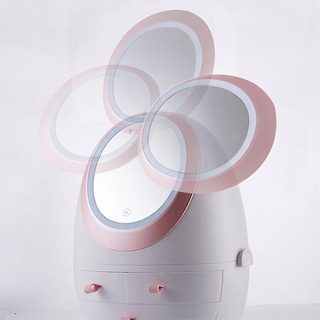 Foto 4 | Foto 4 | Organizador De Maquillaje Con Espejos Faciales Con Luz Led Recargable  Color Rosa - Venta Internacional.