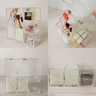 Foto 5 | Foto 5 | Organizador De Pinceles De Maquillaje Acrílicos Con 3 Cajones - Venta Internacional.