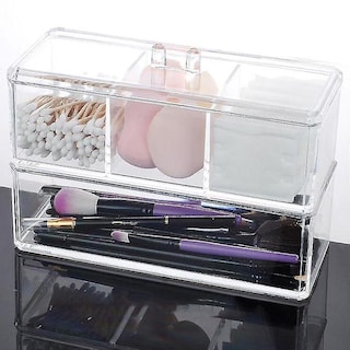 Foto 1 | Foto 1 | Contenedores De Almacenamiento Para El Hogar Organizador De Maquillaje De Doble Capa - Venta Internacional.