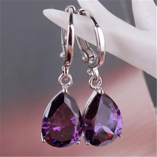 Foto 3 | Foto 3 | Pendientes Huoguo Fashion Con Forma De Gota De Agua Con Forma De Diamante Colorido - Venta Internacional.