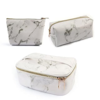 Foto 1 | Foto 1 | Set De Neceseres Cosméticos Bolsa De Maquillaje De Mármol De 3 Piezas Para Mujer - Venta Internacional.