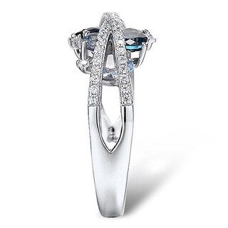 Foto 5 | Foto 5 | Anillo Huoguo Butterfly Diamond Aleación Azul En Forma De Corazón - Venta Internacional.