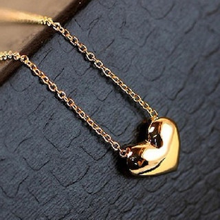 Foto 2 | Foto 2 | Collar De Joyería De Moda Con Colgante De Corazón Dorado Huoguo - Venta Internacional.