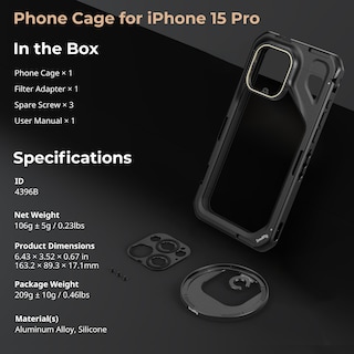 Foto 6 | Foto 6 | Funda De Teléfono Smallrig Para Iphone 15 Pro Con Adaptador De Filtro De 67 Mm - Venta Internacional.