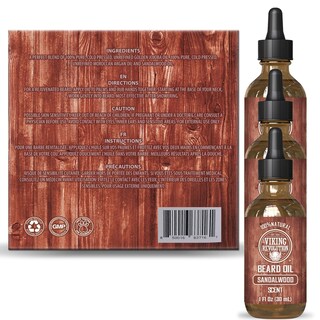 Foto 4 | Foto 4 | Aceite Para Barba Viking Revolution De Sándalo Con Argán Y Jojoba, Paquete De 3 - Venta Internacional.
