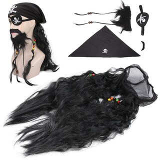 Foto 3 | Foto 3 | Accesorios De Disfraz Set De Barba Falsa De Pirata Negra Zjchao - Venta Internacional.