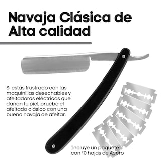Foto 2 | Foto 2 | Porta Navaja Barbero Para Afeitado Barba Bigote + 10 Navajas