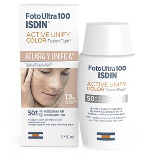 Foto 1 | Foto 1 | Fotoprotector Isdin Ultra100 Active Unify Color Fluido Aclarador Fps50+ 50 ml