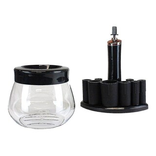 Foto 1 | Foto 1 | Limpiador De Brochas De Maquillaje Huoguo Herramienta Cosmética Negra Con 8 Collares - Venta Internacional.