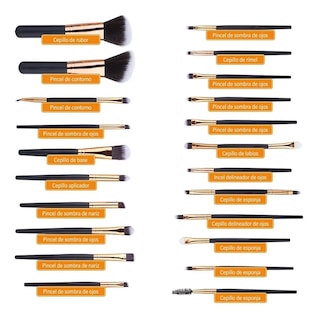 Foto 3 | Foto 3 | Set de 22 Brochas Profesionales para Maquillaje Malubero color Negro