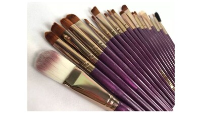 Foto 6 | Foto 6 | Set de Brochas Maquillaje Compraymas color Púrpura 20 PZAS Incluye 1 Limpia Brochas