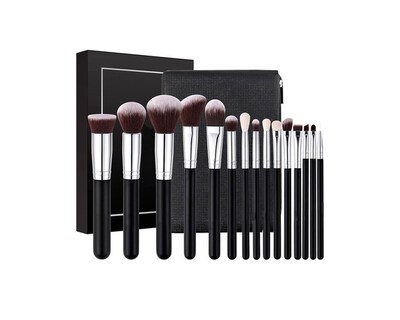 Foto 1 | Foto 1 | Brochas para Maquillaje Frutivegie Punta Blanca Negras 16 Piezas