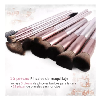 Foto 3 | Foto 3 | Kit Brochas de Maquillaje + Esponja Belug Rosa 19 Piezas