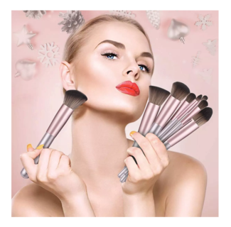 Foto 4 | Foto 4 | Kit Brochas de Maquillaje + Esponja Belug Rosa 19 Piezas