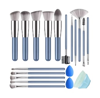 Foto 1 | Foto 1 | Kit Brochas de Maquillaje + Esponja Belug Azul 19 Piezas