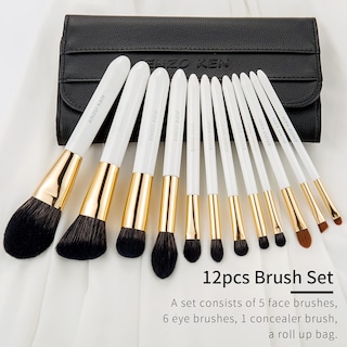 Foto 2 | Foto 2 | Set De Brochas De Maquillaje Enzo Ken De Pelo De Cabra Negro Natural Con Funda - Venta Internacional.
