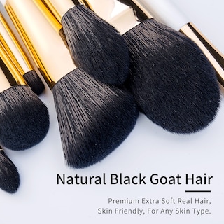 Foto 3 | Foto 3 | Set De Brochas De Maquillaje Enzo Ken De Pelo De Cabra Negro Natural Con Funda - Venta Internacional.