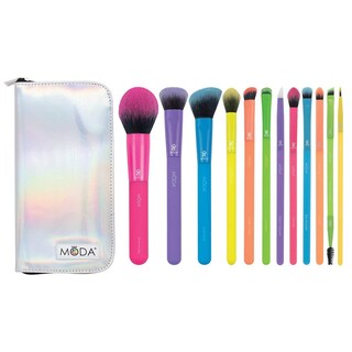 Foto 1 | Foto 1 | Set De Brochas De Maquillaje Moda Totally Electric De 13 Piezas Con Funda Con Cierre - Venta Internacional.