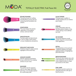 Foto 6 | Foto 6 | Set De Brochas De Maquillaje Moda Totally Electric De 13 Piezas Con Funda Con Cierre - Venta Internacional.