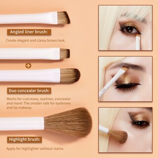Foto 5 | Foto 5 | Set De Brochas De Maquillaje Jessup Precision, 10 Unidades, Gris Sintético - Venta Internacional.