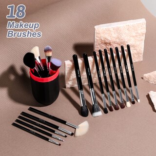 Foto 6 | Foto 6 | Set De Brochas De Maquillaje Bs-mall Premium Sintéticas, 18 Piezas Con Funda - Venta Internacional.