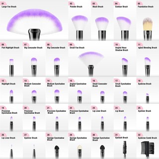 Foto 2 | Foto 2 | Set De Brochas De Maquillaje Vander Professional, 32 Unidades, Con Bolsa, Color Morado - Venta Internacional.