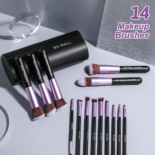 Foto 5 | Foto 5 | Brochas De Maquillaje Bs-mall Premium Sintéticas, 14 Unidades, Color Morado - Venta Internacional.