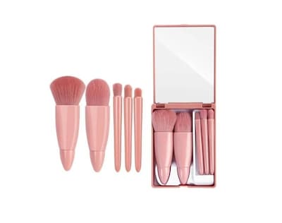 Foto 2 | Foto 2 | Set De Brochas De Maquillaje Profesional Con Funda De Espejo X5 Sintéticas - Venta Internacional.