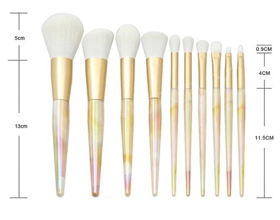 Foto 3 | Foto 3 | Set De Brochas De Maquillaje Huoguo  Mango De Plástico Jaspeado  10 Unidades - Venta Internacional.