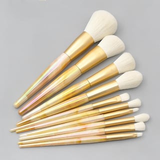 Foto 2 | Foto 2 | Set De Brochas De Maquillaje Huoguo Mango De Plástico Jaspeado 10 Unidades - Venta Internacional.
