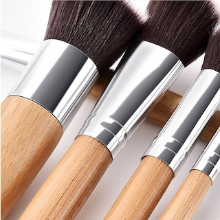 Foto 5 | Foto 5 | Set De Brochas De Maquillaje Huoguo 11 Bamboo Con Bolsa De Fibra Sintética - Venta Internacional.
