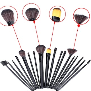 Foto 5 | Foto 5 | Set De Brochas De Maquillaje Genérica De 18 Piezas Con Bolsa Negra Para Cabello Sintético - Venta Internacional.