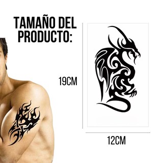 Foto 3 | Foto 3 | 8 Plantillas Tatuajes Temporales Tatoo Impermeable Grandes