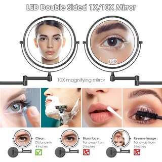 Foto 4 | Foto 4 | Espejo de Maquillaje Rocollos Recargable de Pared con LED y Aumento 10X - Venta Internacional