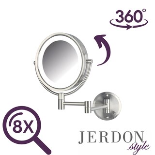 Foto 7 | Foto 7 | Espejo De Maquillaje Jerdon Montado En La Pared Con Luces De Aumento 8x - Venta Internacional.
