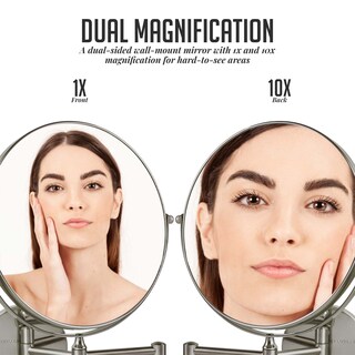 Foto 2 | Foto 2 | Espejo de Maquillaje de Pared Ovente 9 con Aumento de 1x Y 10x Niquelado - Venta Internacional