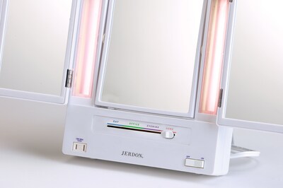 Foto 3 | Foto 3 | Espejo De Maquillaje Jerdon De Tres Pliegues Y Dos Caras Con Luces Blancas - Venta Internacional.