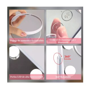 Foto 5 | Foto 5 | Espejo Led 9 Led Foco Eo Safe Imports Esi-18467 Blanco