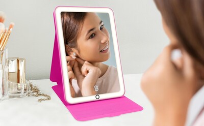 Foto 2 | Foto 2 | Espejo De Viaje Ekids Barbie Con Luz Y Soporte Ajustable - Venta Internacional.