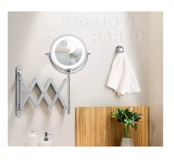 Foto 3 | Foto 3 | Espejo Redondo Para Maquillaje De Pared Con Luz Para Baño Marco Plateado