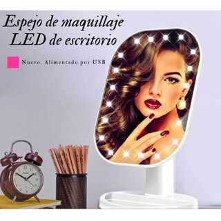 Foto 2 | Foto 2 | Espejo De Maquillaje Led Ovalado Con Control Táctil Ajuste De Luz Portátil