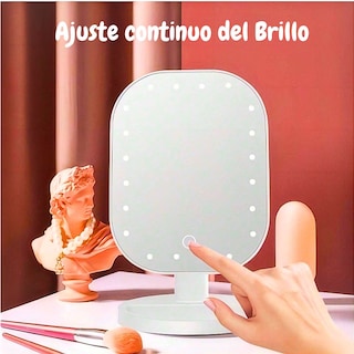 Foto 6 | Foto 6 | Espejo De Maquillaje Led Ovalado Con Control Táctil Ajuste De Luz Portátil