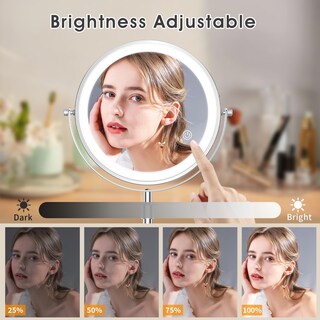 Foto 4 | Foto 4 | Espejo De Maquillaje Milprox De 20 Cm Con Aumento De 10x Y 3 Luces - Venta Internacional.