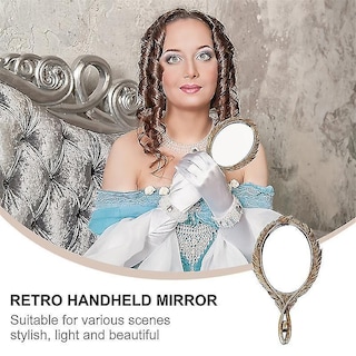 Foto 5 | Foto 5 | Espejo De Maquillaje De Mano Huoguo Estilo Barroco Vintage - Venta Internacional.