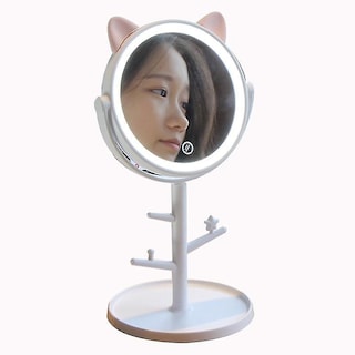 Foto 1 | Foto 1 | Espejo Led De Maquillaje Huoguo Con Forma De Oreja De Gato Rosa Con Usb - Venta Internacional.