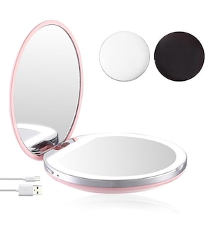 Foto 4 | Foto 4 | Espejo De Maquillaje Huoguo Luz Led Con Aumento De 3 Aumentos Plegable Rosa - Venta Internacional.