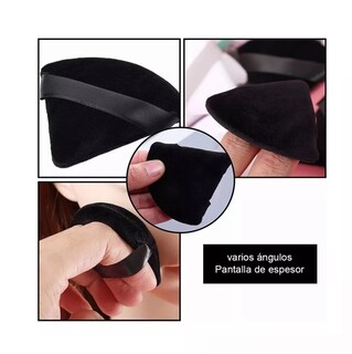 Foto 5 | Foto 5 | Esponja para Maquillaje Puffs Polvo Triángulo Negro/Blanco 12 Piezas
