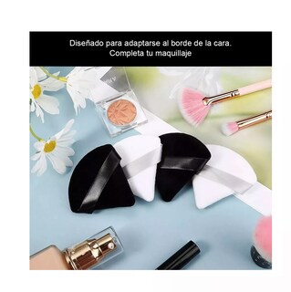 Foto 6 | Foto 6 | Esponja para Maquillaje Puffs Polvo Triángulo Negro/Blanco 12 Piezas