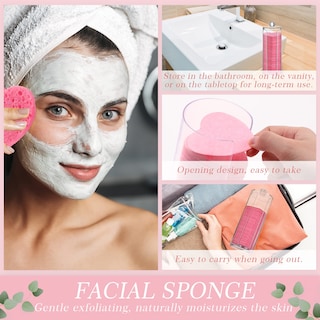 Foto 3 | Foto 3 | Esponjas Faciales Comprimidas Sieral, 120 Unidades, Con Recipiente, Color Rosa - Venta Internacional.