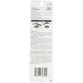 Foto 5 | Foto 5 | Lápiz de Cejas Revlon Colorstay 210 Soft Brown Waterproof 2 Piezas - Venta Internacional